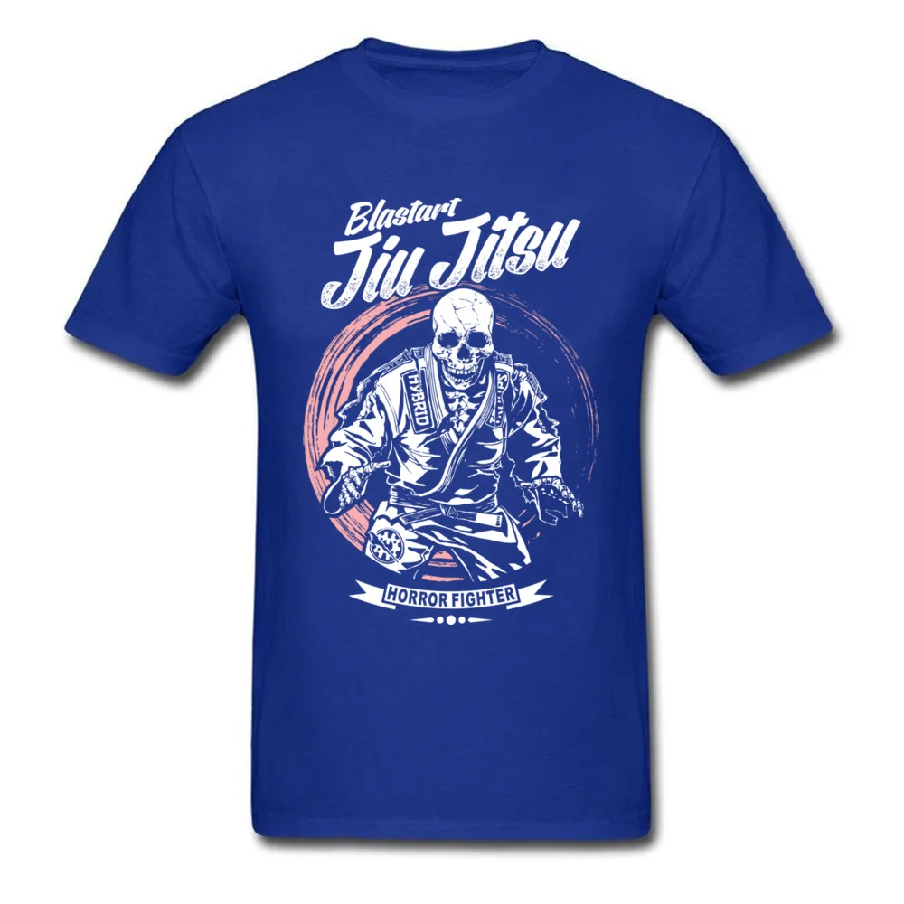 Jiu jitsu Horror Fighter 100% Cotton Fabric Men's Short Sleeve Tees Summer Autumn T Shirts Normal Tee Shirt Company Round Collar Jiu jitsu Horror Fighter blue