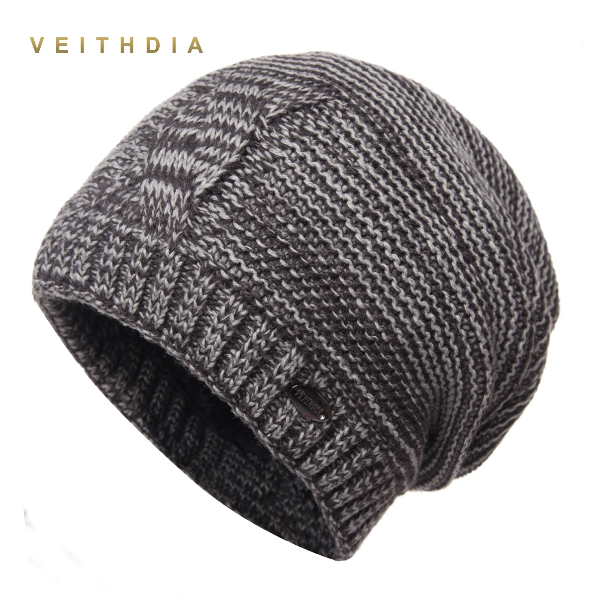 Шапки VEITHDIA шапки для мужчин вязаные облегающие бархатная цветная шапка в стиле