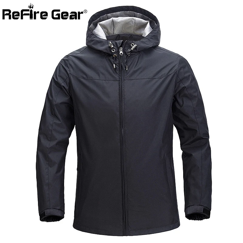 Мужская тактическая куртка ReFire Gear водонепроницаемая с капюшоном на весну и осень