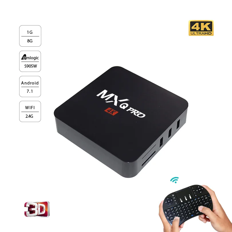 

MXQ PRO 4K Android 7.1 TV Box Amlogic S905W Quad Core 1GB 8GB Smart Tv Box 2.4G WiFi Media Player PK X96mini X96 mini