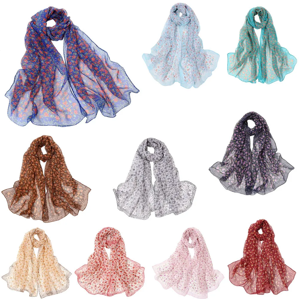 

Fashion Scarves For Women Fashion Rose Lady Print Long Wrap New Spring High Quality women's Shawl Chiffon Scarf Silk Scarve