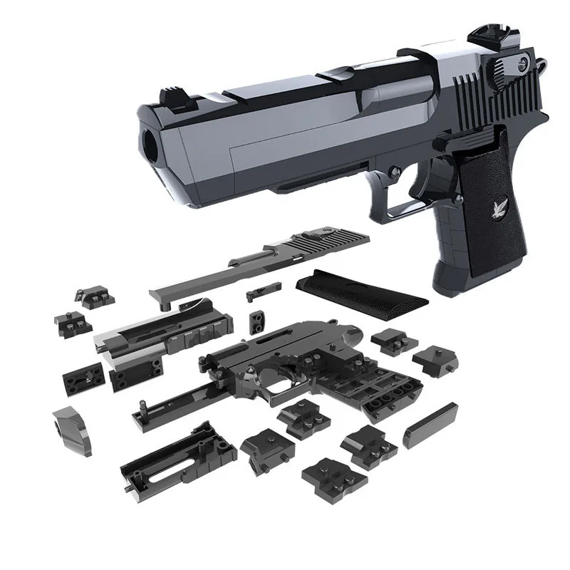 

DIY Assembly Gun Pistol Rifle Building Blocks Toy 3D Miniature Model Plastic Toy with Instruction Book Gift for Boy Kids