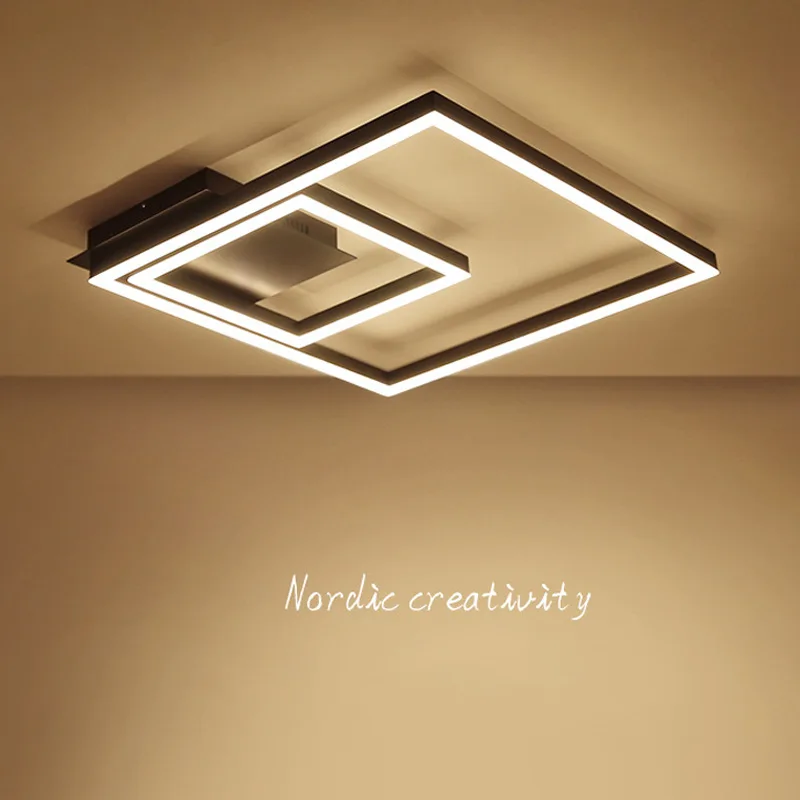 

modern Nordic square led ceiling light office study bedroom absorb dome light