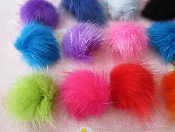 추천제품 60 pcs 대량 구매, 밍크 머리 모피 pom pom 공 소개