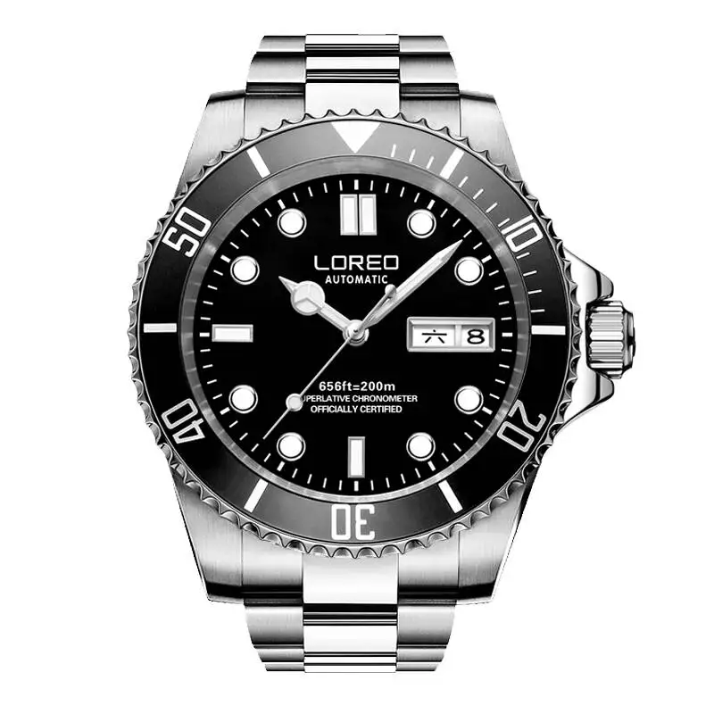

LOREO 9203 Germany watches men luxury brand automatic self-wind luminous waterproof archetype of diver's watch relogio masculino
