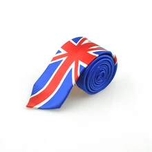 Модные аксессуары с национальным флагом королевский и темно-синий 2 цвета микс Галстук Классический "Английский/Британский флаг" узор вечерние галстуки из полиэстера обтягивающие тонкие Классические мужские галстуки