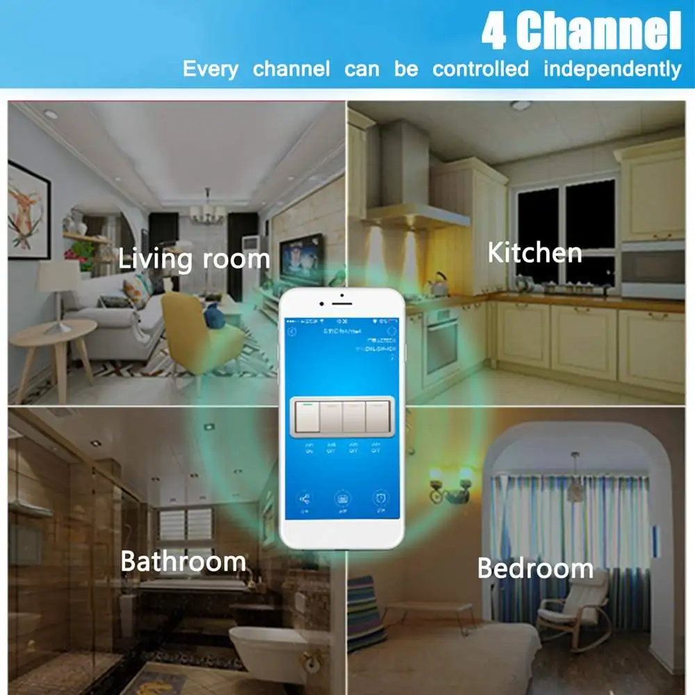 AC 220V 10A управление Умный переключатель точка дистанционного Реле 4 канала WiFi модуль без оболочки