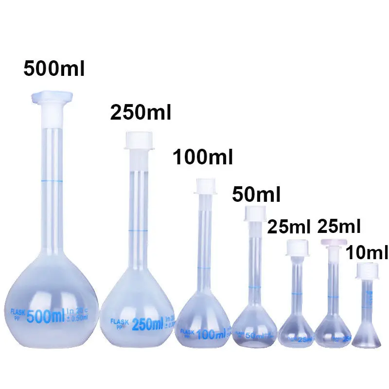 

10ml-1000ml New Home/Lab Plastic Volumetric Flask For Chemistry Experienment Reagent Bottles w/Screw Socket Type