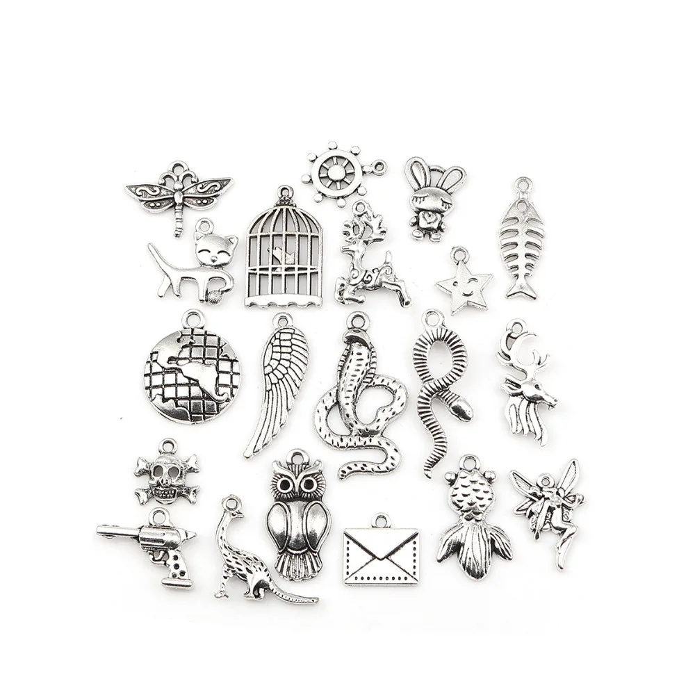 Модные подвески DoreenBeads из цинкового сплава смешанные серебряные цвета цвет