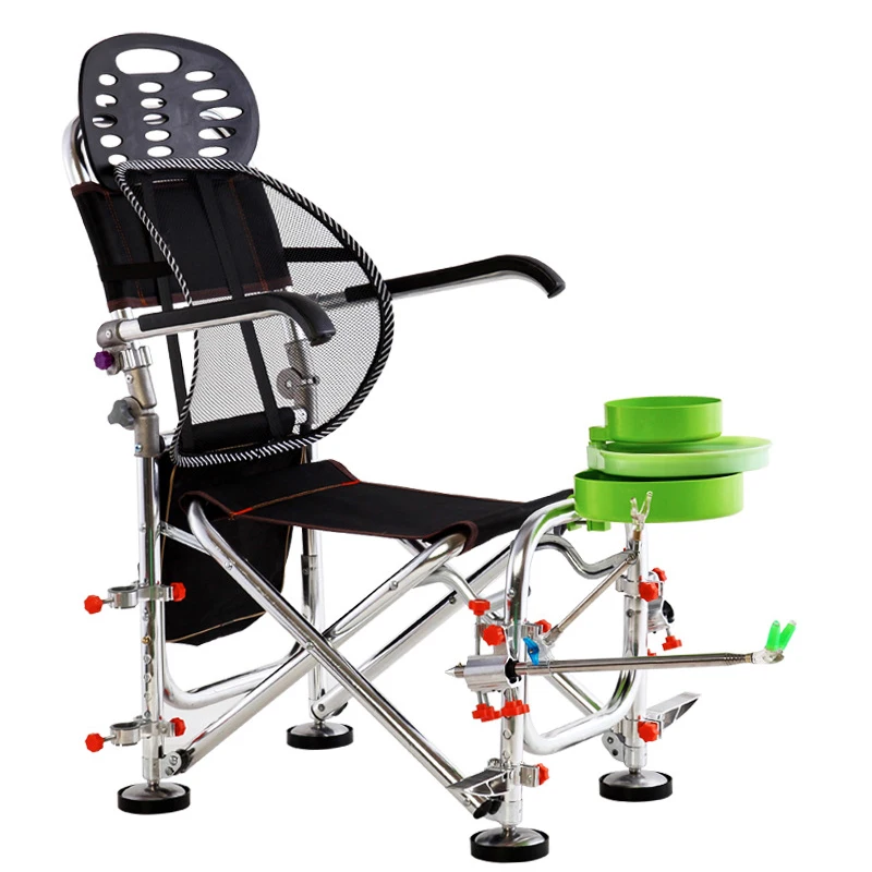 

Time-Limit!! Outdoor Folding Fishing Chairs Rotatable adjustment Portable Aluminum Alloy Chair with Fishing rod support