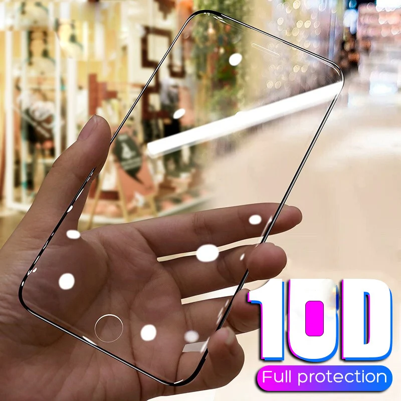 

10D Protective Tempered Glass On The For iPhone 6 6s 7 8 Plus X 10 Glass Screen Protector Soft Edge Curved For iPhone XR XS MAX