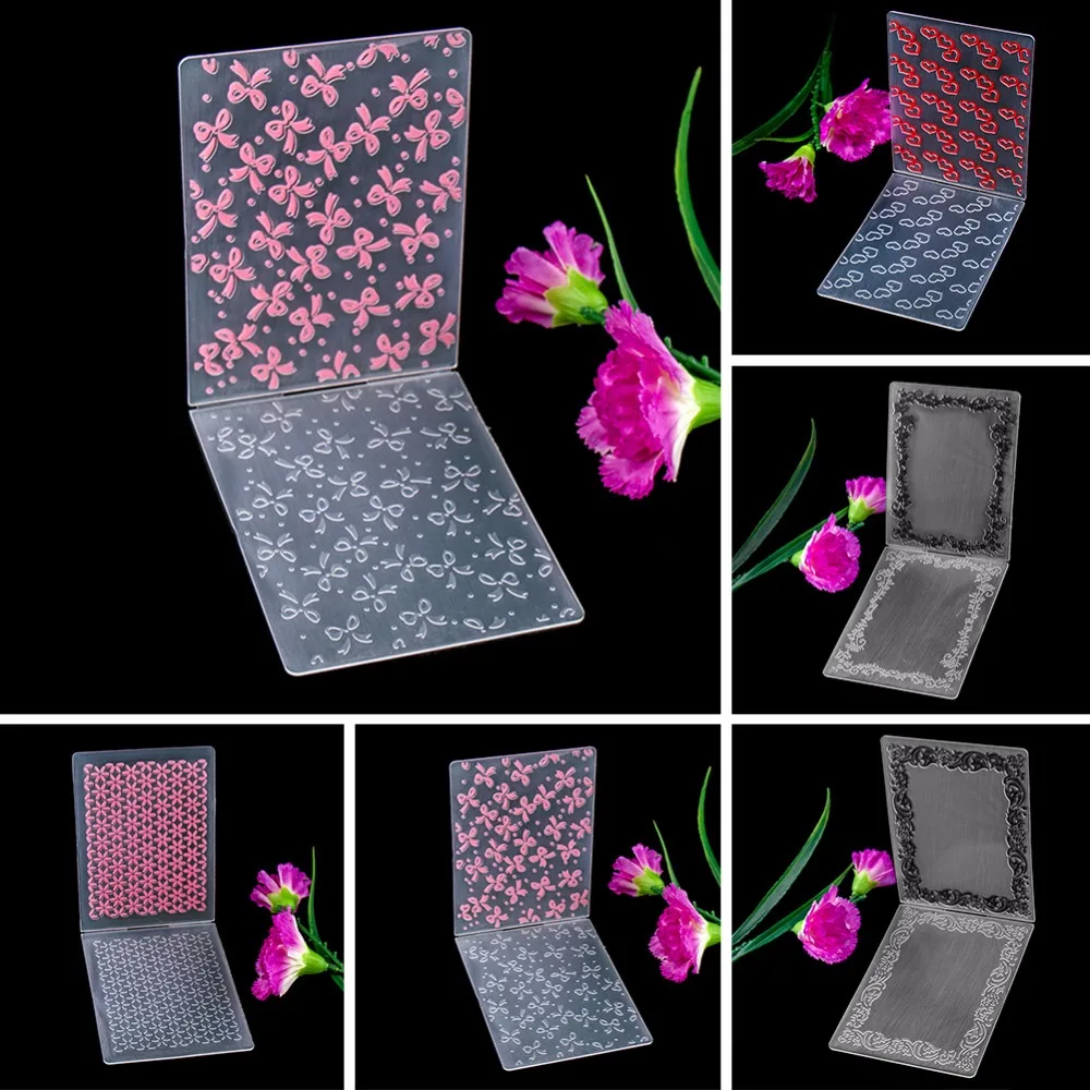 

New Plastic Embossing Folder For Scrapbook Star Flower Heart Stencil Template DIY Album Paper Card#230553