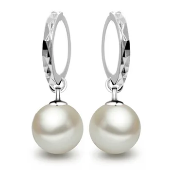 

XIYANIKE 925 Sterling Silver Glass Pearl Car Flower Silver Earring For Women Earrings Sterling-silver-jewelry Brincos VES6387