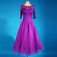 new lace pendulum ballroom dance dress Perspective long sleeve flamenco waltz tango ballroom dance competition dress practice