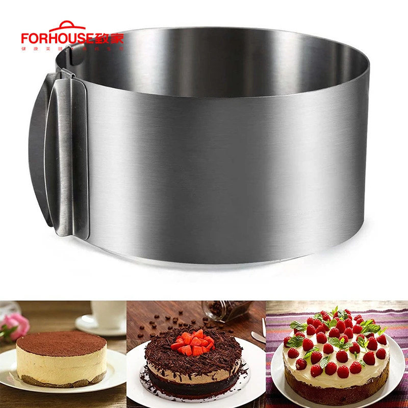 6 12 дюймов круглая Регулируемая форма для торта из нержавеющей стали кольцо