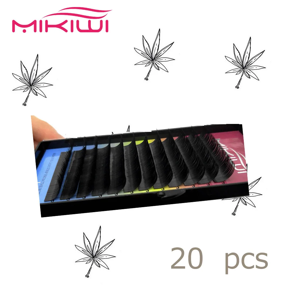 Mikiwi ресницы 20 шт оптом 0 15 J/B/C/D локон норка наращивание ресниц тонкий и мягкий