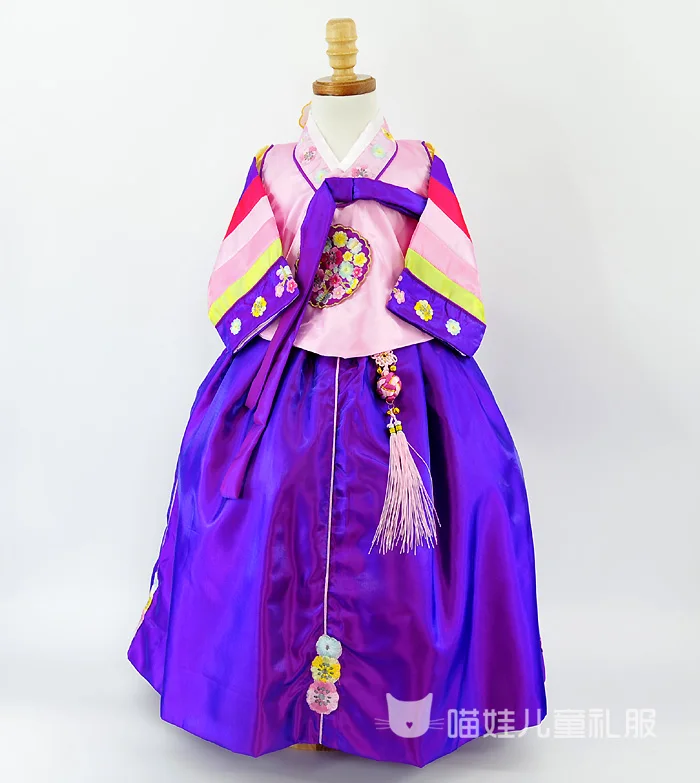 3 вида цветов Детская сцене платье принцессы в Корейском стиле национальные костюмы платье с цветочным узором для девочек подарок на день