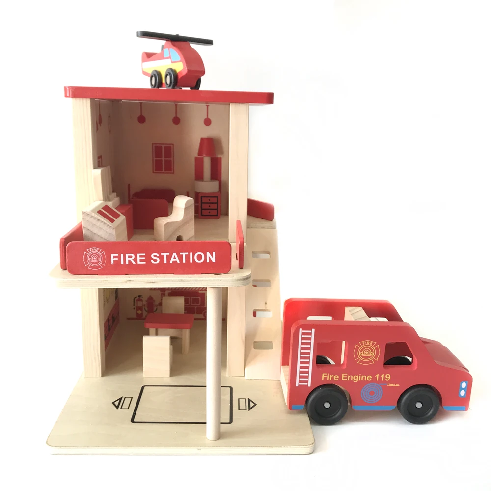 brio fire station train set