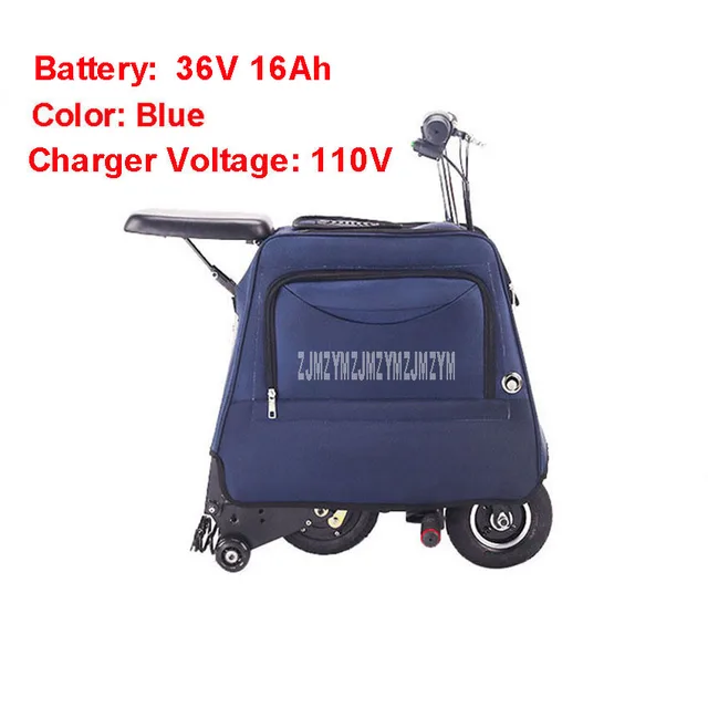 Mini 3 Wheel Electric Suitcase Bicycle With Large Capacity Luggage
