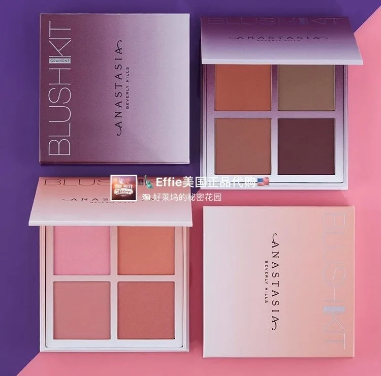 

2019 Original Anastasia Radiant Blush Kit Cosmetics Powder Blush Palette, Four Blush Shades for Beautiful, Long-Lasting Pigment
