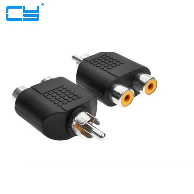 10pcs/lots RCA Male Plug to Dual Two Female Jack Audio Splitter Adapter | Компьютеры и офис