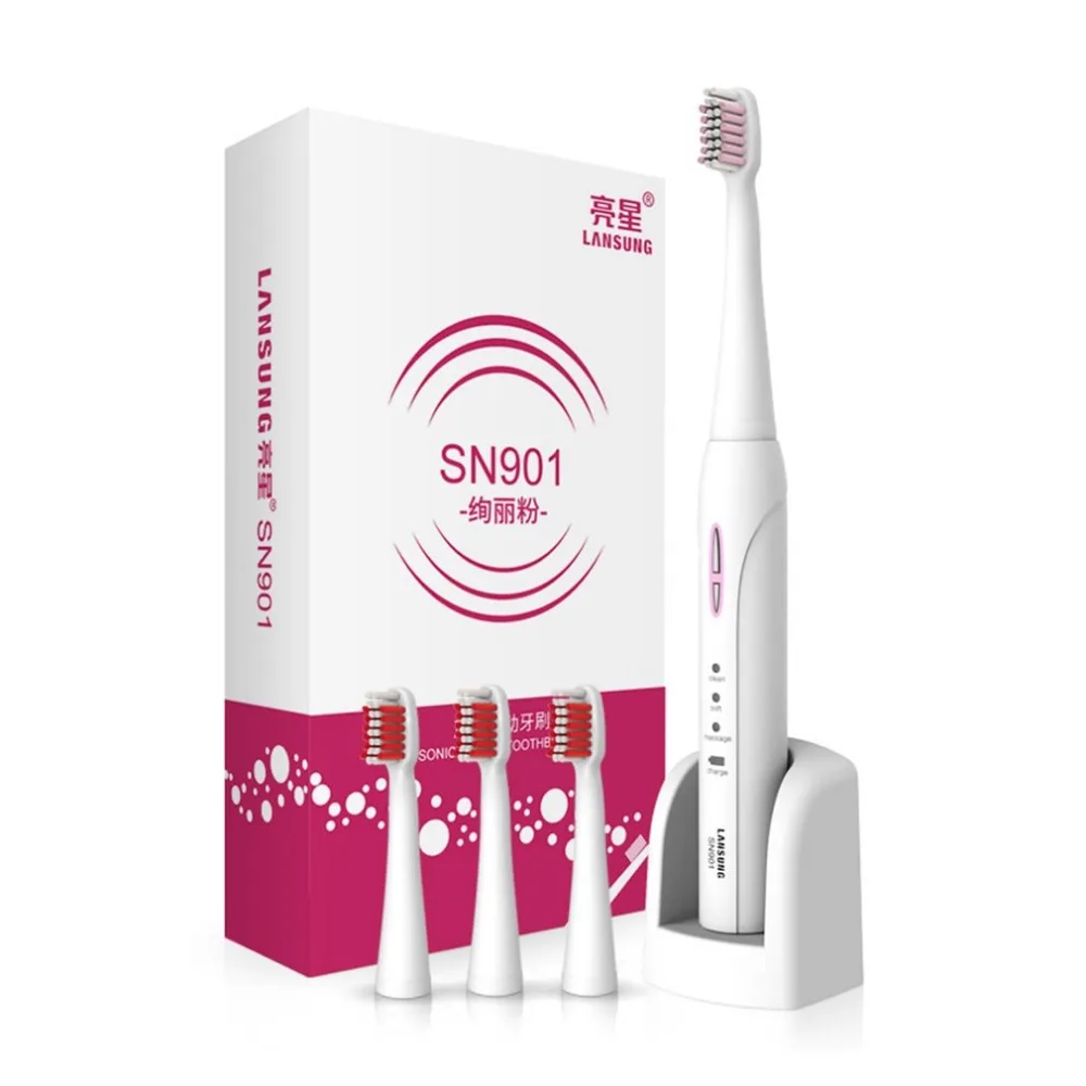 

SN901 Wireless Inductive Charging IPX7 Waterproof Sonic Electric Toothbrush with 3 Modes & Auto-timing Function