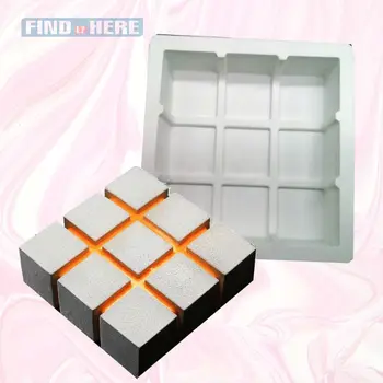 

Mousse Cake Mold Square Lattice Shape Fondant Cake Non-Stick Silicone Mousse Moulds Cake Chocolate Sugar Craft Decoration