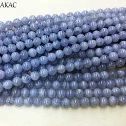 Бесплатная доставка натуральный синий кружево агат 8-8,5 мм бусины для самостоятельного изготовления ювелирных изделий браслет ожерелье