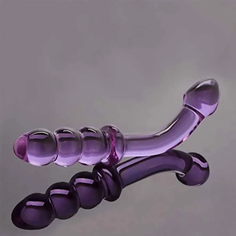 Crystal Glass Dildo Anal Beads Plug Butt Masturbation Personal Massager G-spot Stimulation Sex Toy for Male Female | Красота и