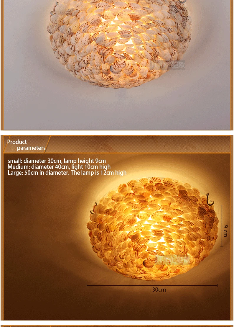 Luzes de Teto Lâmpada do Bulbo Estilo Mediterrâneo Escudo Natural Breve Rústico Lâmpadas Teto Quarto Sala Estar Lâmpada E27 5 High Quality Luzes e Iluminação