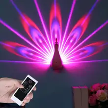 Персональный уход USB павлин дизайн проекционная лампа дистанционное управление настенный ночник 3D светодиодный светильник Красочный Светодиодный Ночник декор