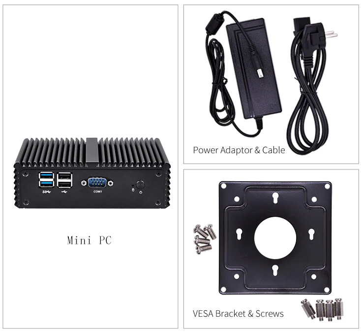 Core I3 Linux Windows Mini PC Dual Lan 4* COM настольный компьютер без вентилятора x86 одноплатный компьютер мини-компьютер