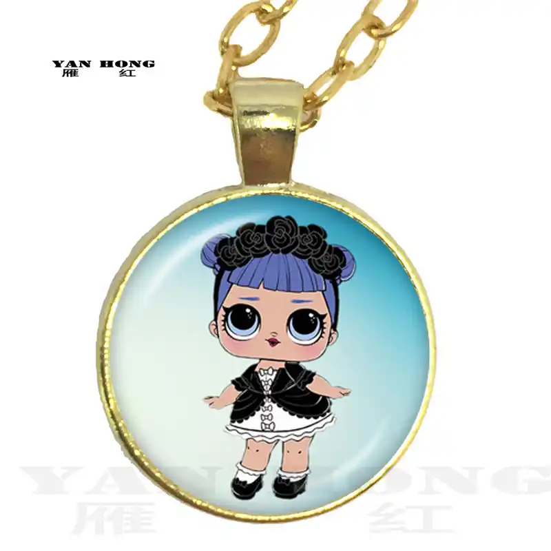 25 мм цепочка со стеклянным кулоном 1 шт. куклы домашних животных с куклой для детей подарок для ребенка серебро посаженный кулон ожерелье ювелирные изделия