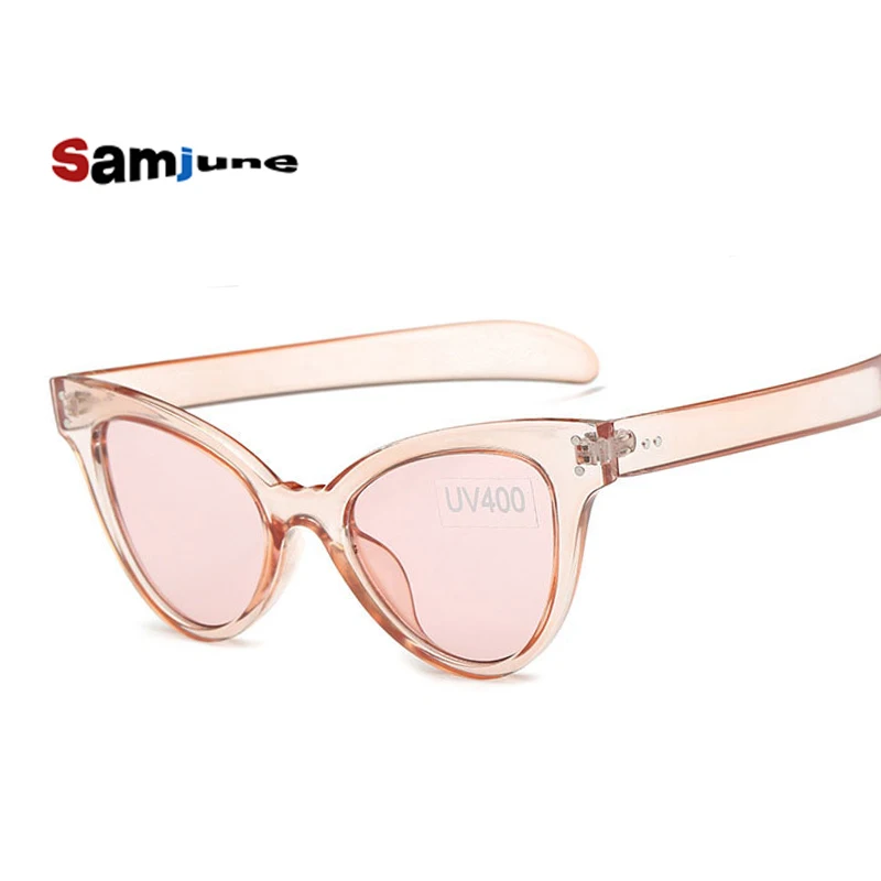 Samjune cat eye vintage sunglasses women top fashion white Candy color sexy cateye sunglasses Oculos De Sol Feminino lentes
