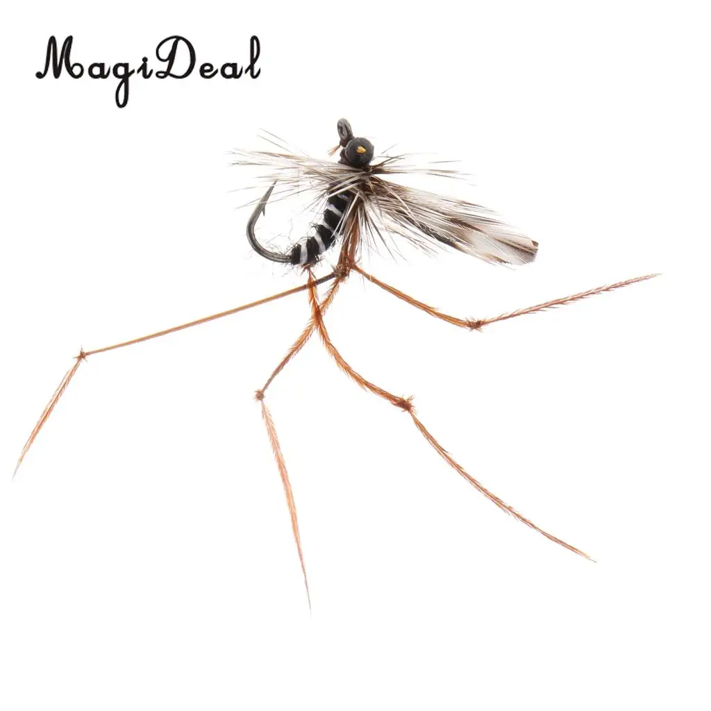 Mosquito Dry Flies Bass Trout Salmon Steelhead Fly Fishing Flies 14# Barbed Hook Top Water Floating Fishing Lure