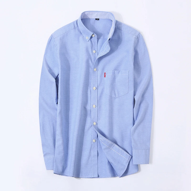 Men's Oxford Shirt Business Casual Social Shirts Turn down Collar Men's