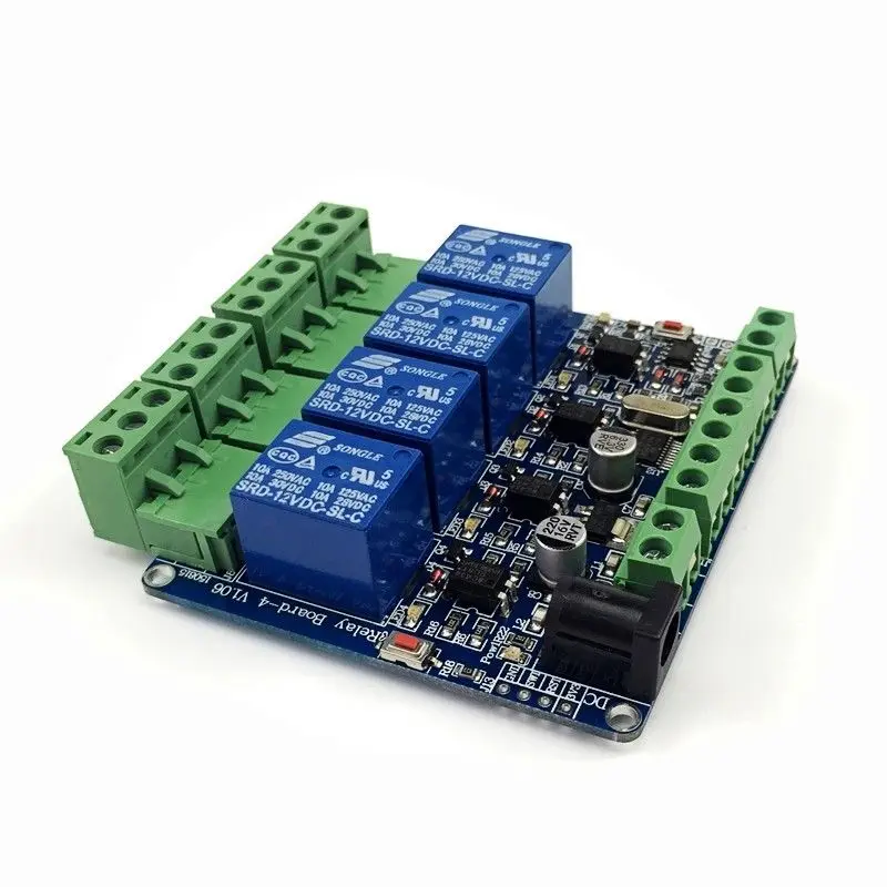 Модульный 4 Канальный Релейный Модуль Modbus RTU система DIY STM8S103 входа для дороги
