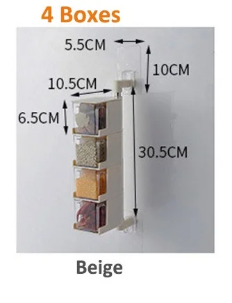 Креативная настенная вращающаяся стойка для специй прозрачная многослойная банка с ложкой Кухонный Контейнер для хранения - Цвет: 7