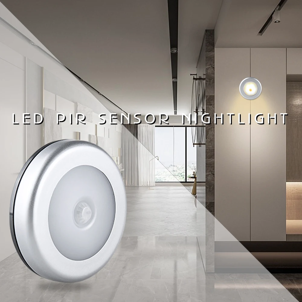 Infrared PIR Motion Sensor LED Night Light Lamp Auto On/Off Hallway Pathway Closet Toilet Wireless Wall Battery luminaria | Лампы и
