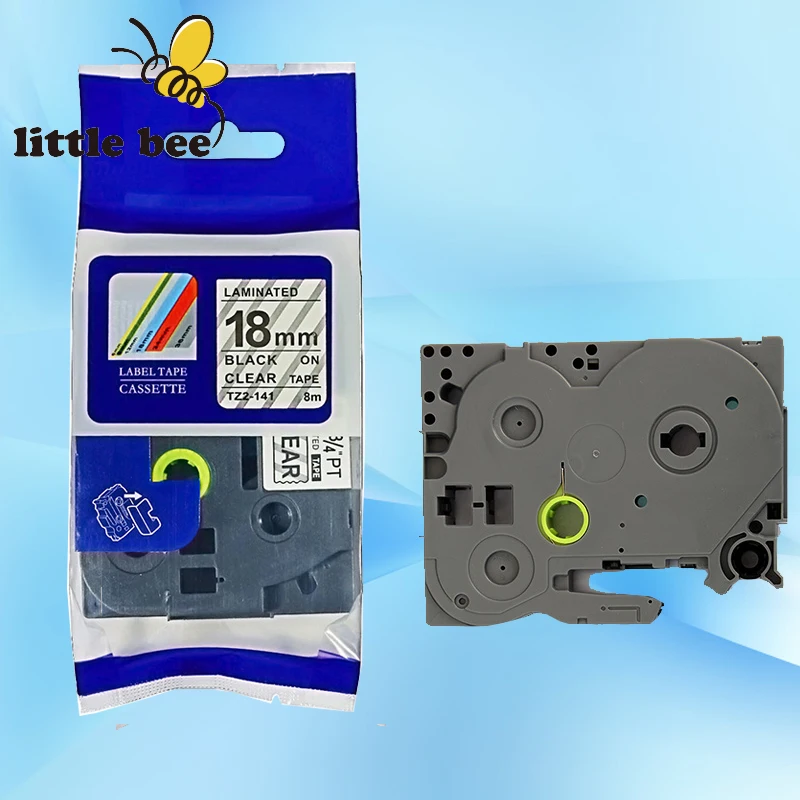 

1PCS Brother label tape 18mm black on clear tze label tape tze-141 tze 141 tze141 for P-touch printer