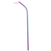 Из нержавеющей стали, многоразовый соломенный прямой трубчатый изогнутый и прочный красочный набор сумок для доставки легко чистить длинный и короткий стиль