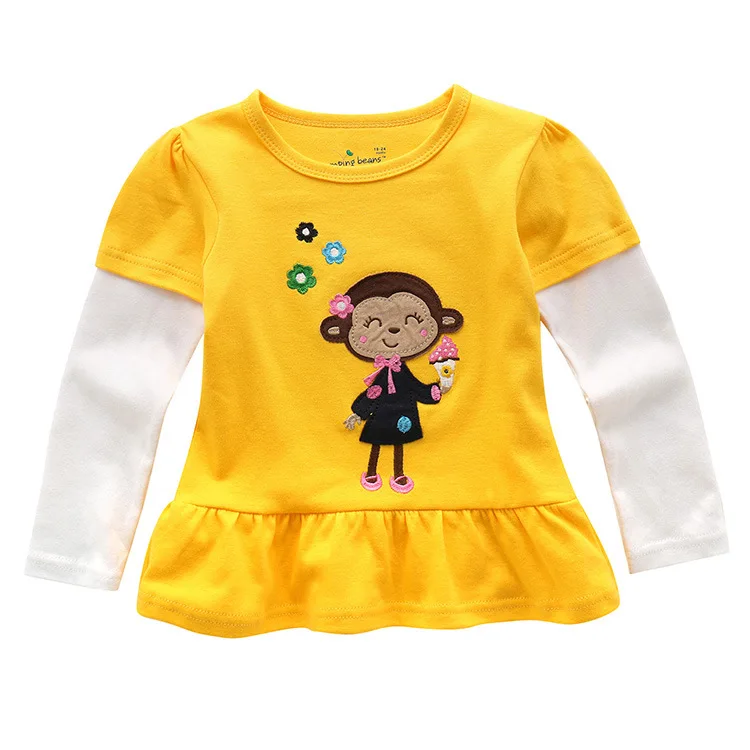 CENKIBEYRA/Одежда для маленьких мальчиков футболка с длинными рукавами детские Осенние футболки с аппликацией для мальчиков и девочек хлопковая одежда - Цвет: 7047