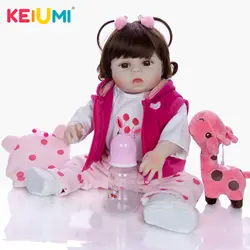 KEIUMI реалистичный милый 19 дюймов Reborn Baby Doll Toys полная силиконовая кукла-младенец для девочки Рождественский подарок для сна Playmate