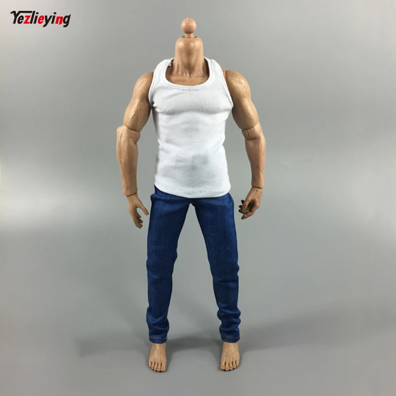 Man White Sports Vest Clothes Clothing1//6 Scale For 12/" Male Action Figure Doll