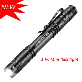 

Bright LED Lamp mini AAA battery Penlight Flashlight Torch Pocket Light stainless steel For Camping Outdoor Adjustable Zoom 5.10