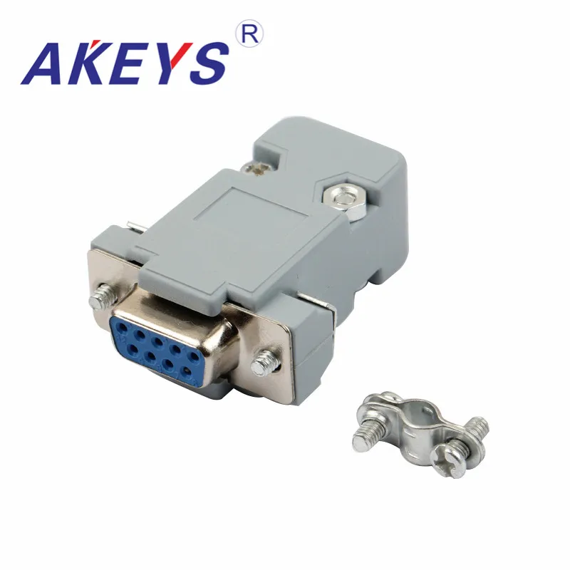 DB9 VGA Interface Gray Plastic Shell Blue Core Female Connector Computer Interface