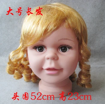 

CAMMITEVER Cosmetology Mannequin Head with Long Hair Model Kids Child Wig Glasses Hat Headset Sunglasses Shop Display