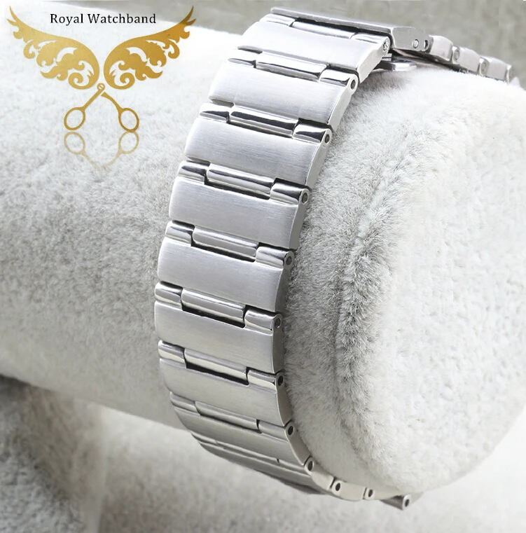 22mm 14mm Silver Men Style New High Quality Polished Stainless Steel Watch Band Strap Bracelet Depolyment