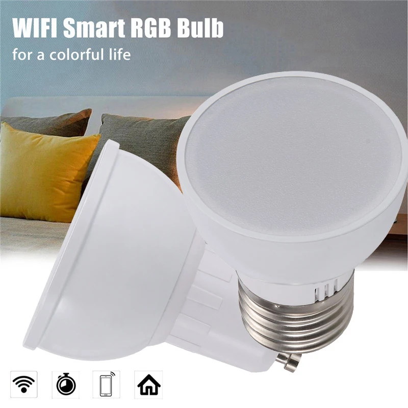 

2 pcs WiFi Smart Lights Bulb 22 LEDs Lamp Bombillas RGBW 5W Lampada APP Remote Dimmable Work with Alexa Google IFTTT