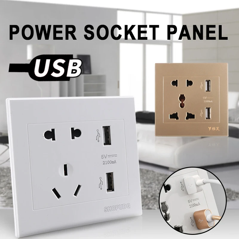 

Multifunction Durable USB Wall Outlet for Bathroom Anywhere for Outlet Wall Mount Office Electrical Outlet Hallway Kitchen